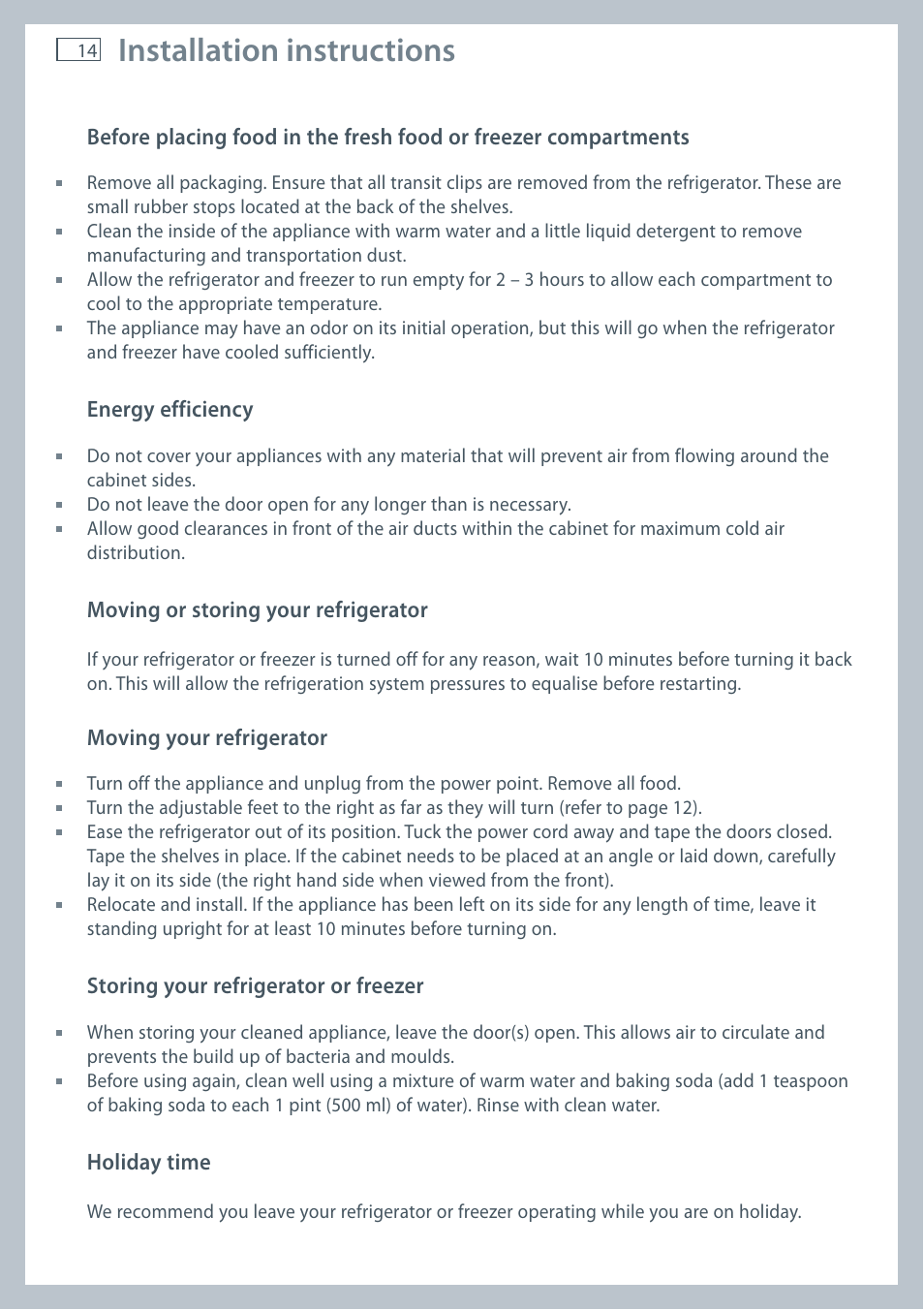 Installation instructions | Fisher & Paykel E522B User Manual | Page 16 / 144