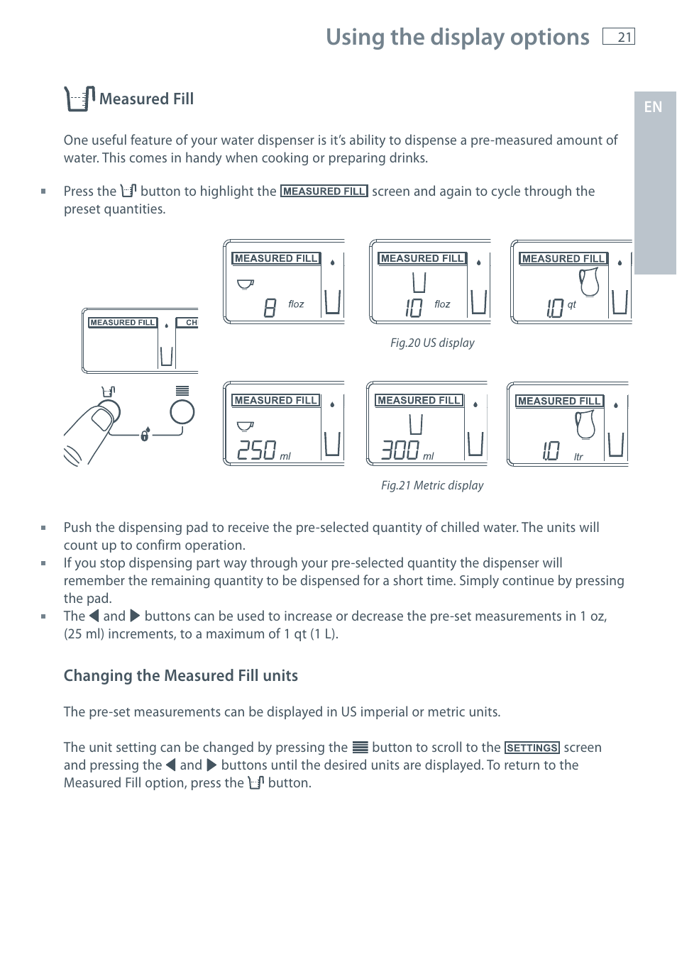 Using the display options | Fisher & Paykel E522B User Manual | Page 23 / 144