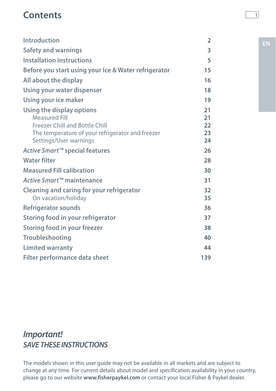 Fisher & Paykel E522B User Manual | Page 3 / 144