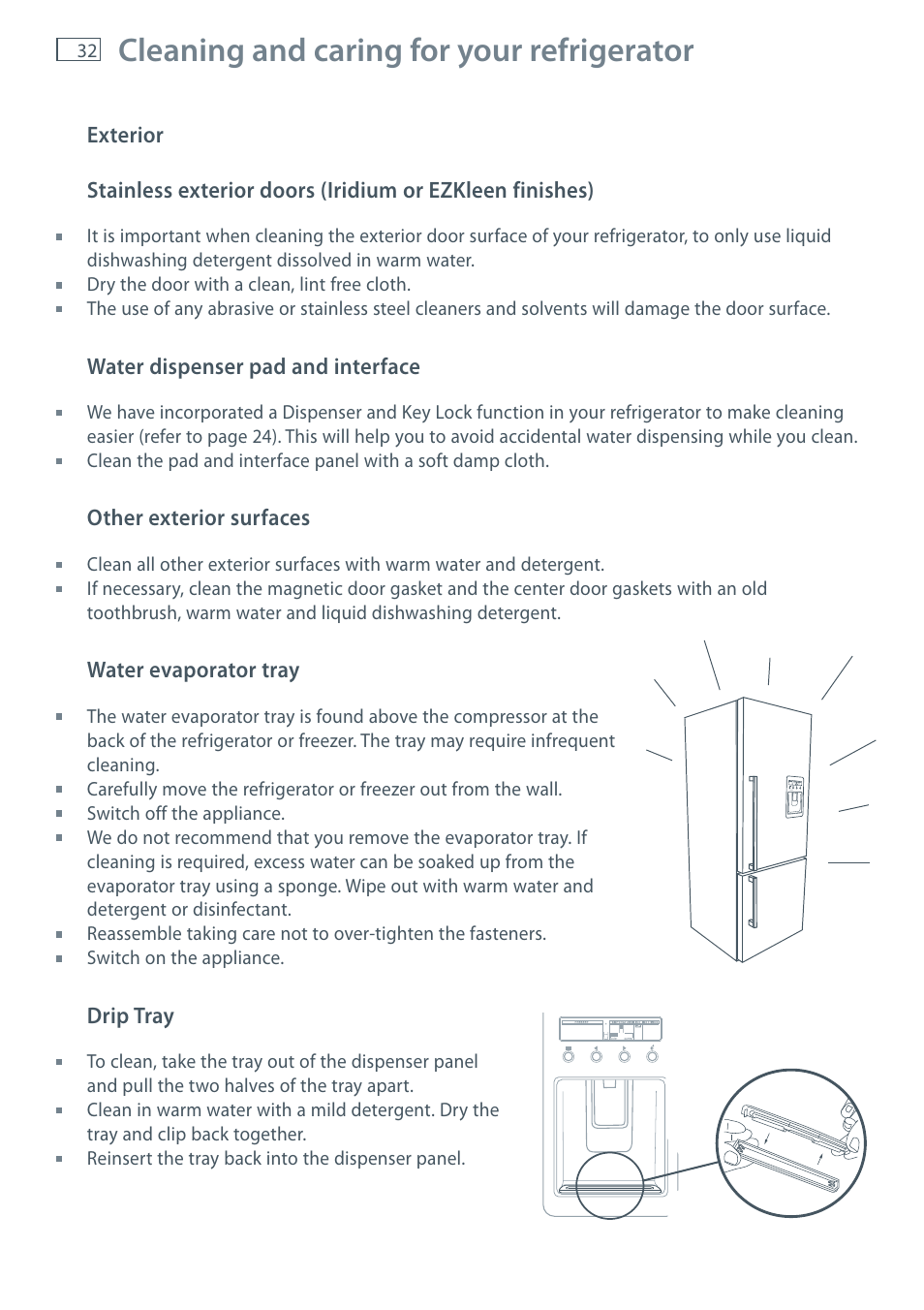 Cleaning and caring for your refrigerator | Fisher & Paykel E522B User Manual | Page 34 / 144