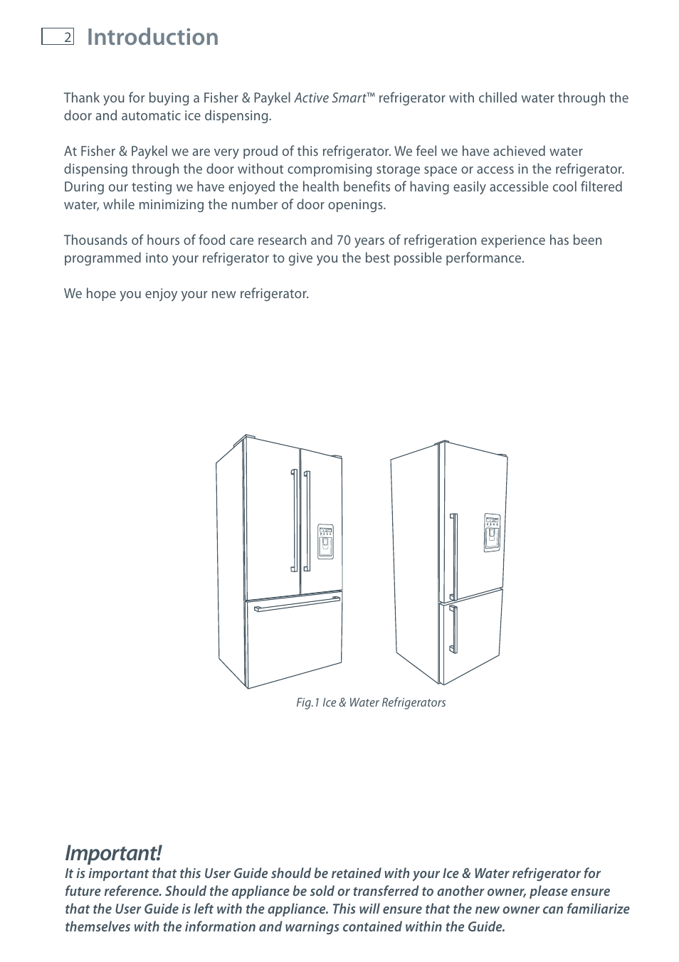 Introduction, Important | Fisher & Paykel E522B User Manual | Page 4 / 144