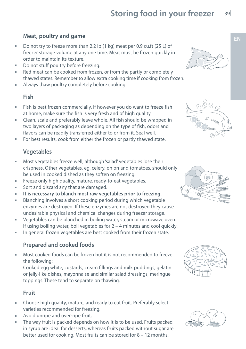 Storing food in your freezer | Fisher & Paykel E522B User Manual | Page 41 / 144