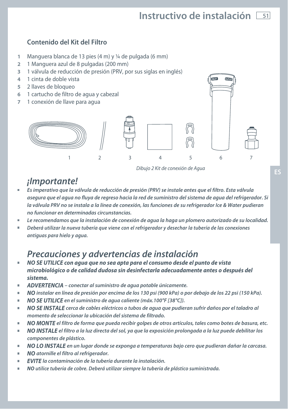 Instructivo de instalación, Importante, Precauciones y advertencias de instalación | Fisher & Paykel E522B User Manual | Page 53 / 144