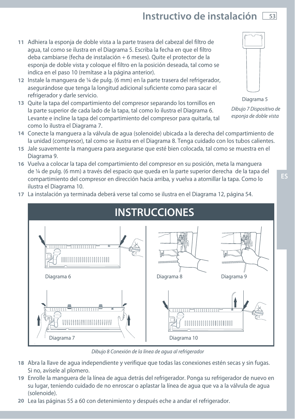 Instrucciones, Instructivo de instalación | Fisher & Paykel E522B User Manual | Page 55 / 144