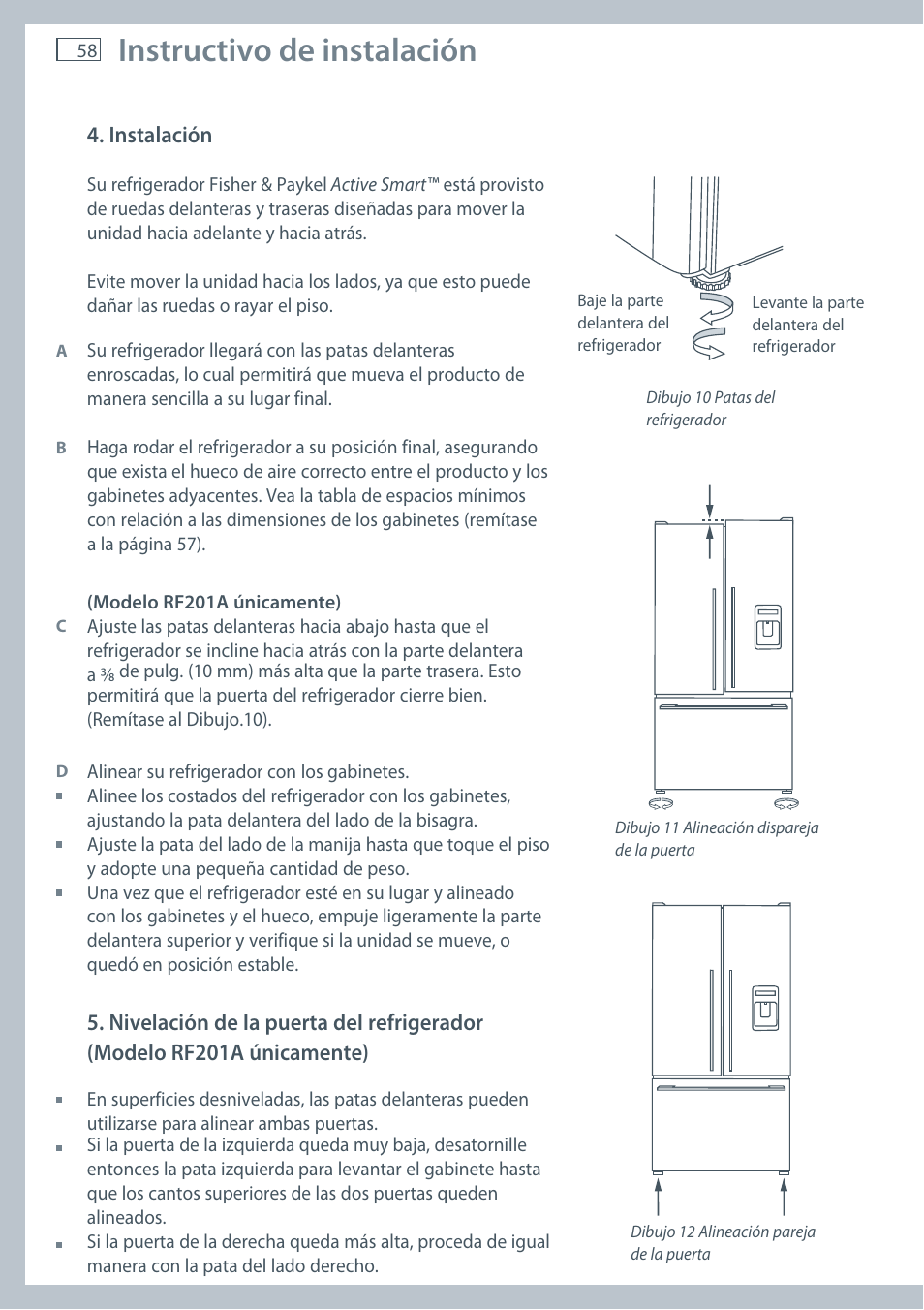 Instructivo de instalación | Fisher & Paykel E522B User Manual | Page 60 / 144