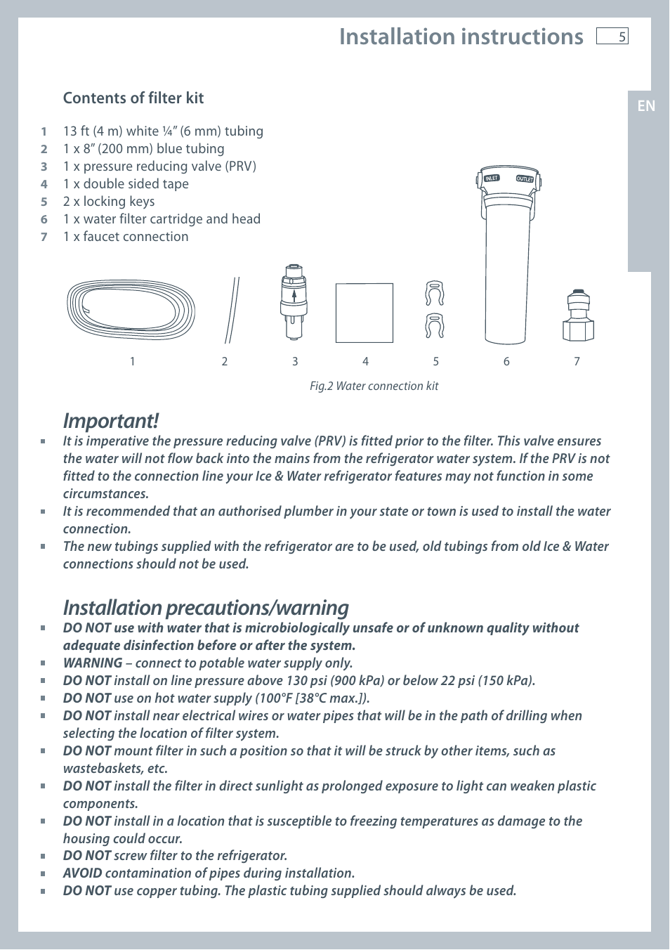 Installation instructions, Important, Installation precautions/warning | Fisher & Paykel E522B User Manual | Page 7 / 144