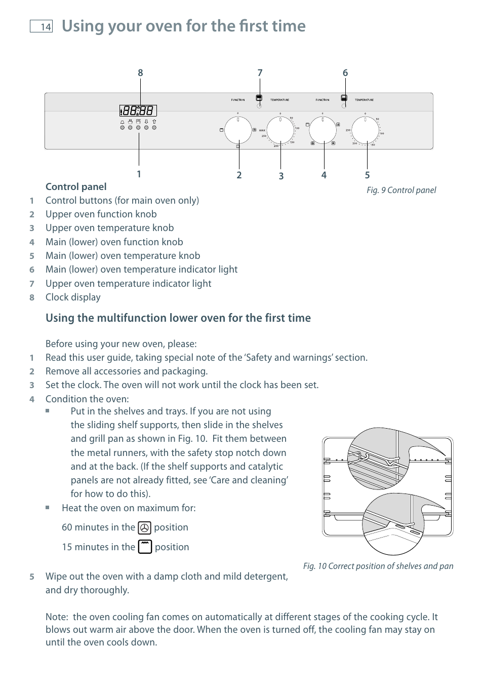 Using your oven for the fi rst time | Fisher & Paykel OB60 User Manual | Page 16 / 36