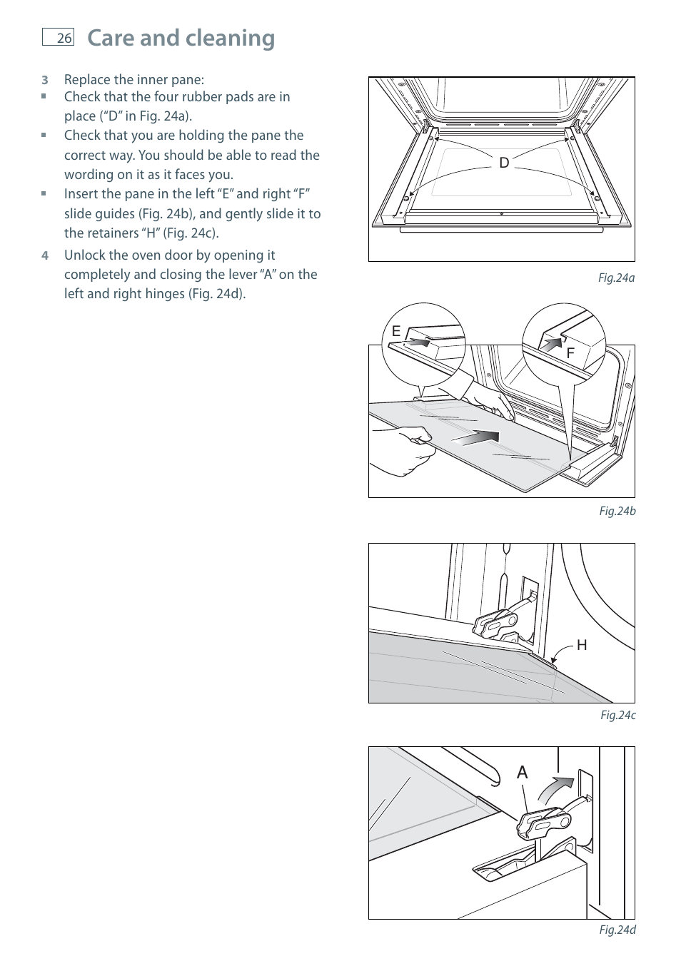 Care and cleaning | Fisher & Paykel OB60 User Manual | Page 28 / 36