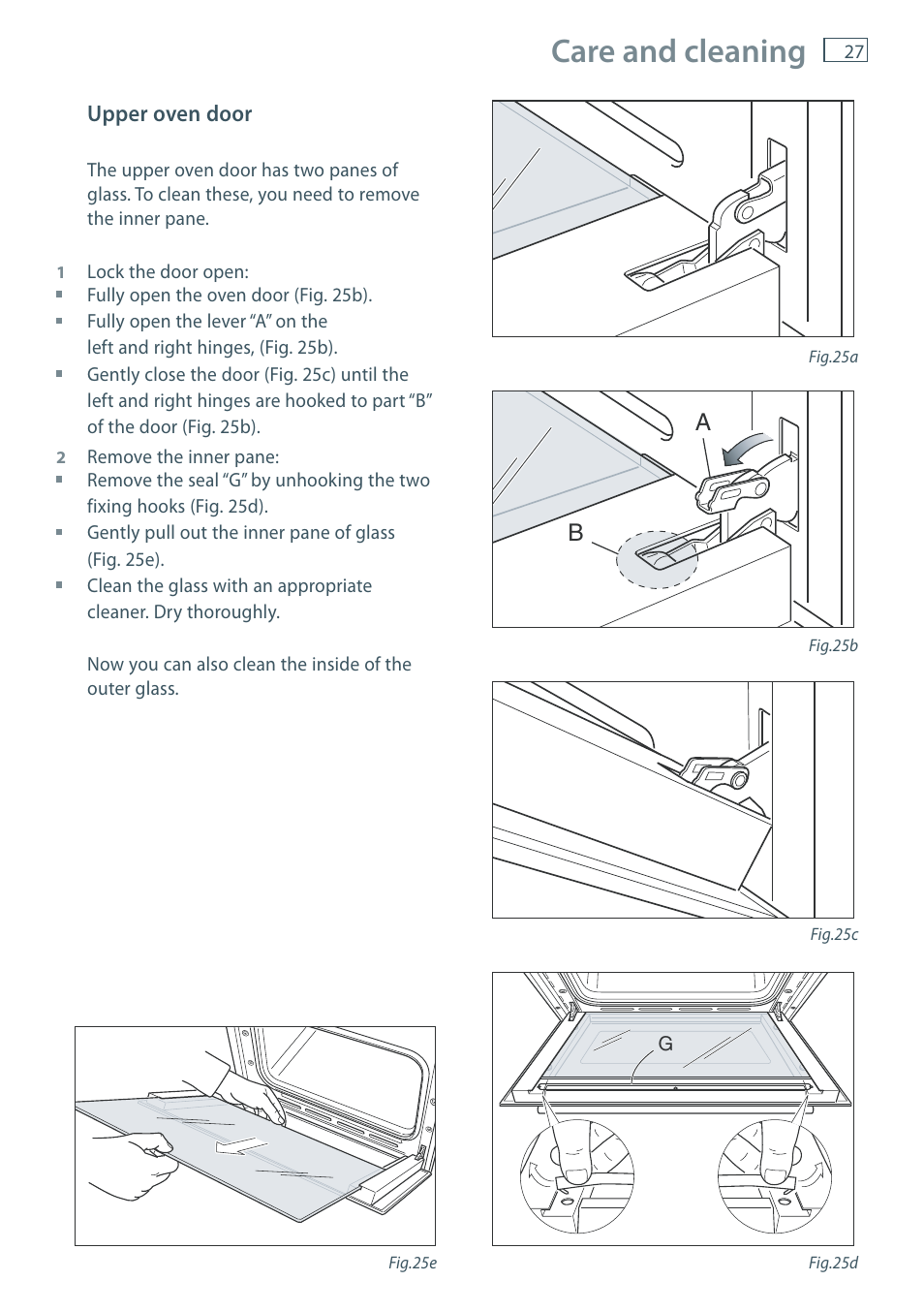 Care and cleaning | Fisher & Paykel OB60 User Manual | Page 29 / 36