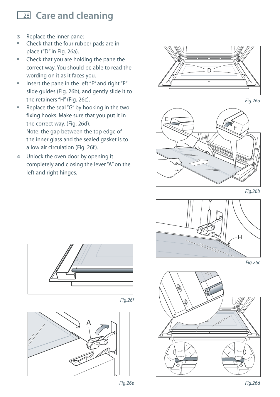 Care and cleaning | Fisher & Paykel OB60 User Manual | Page 30 / 36