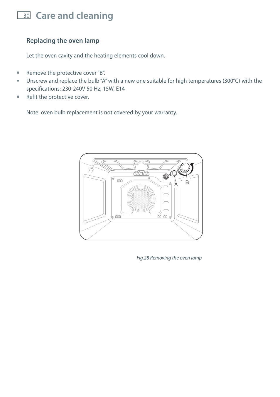 Care and cleaning | Fisher & Paykel OB60 User Manual | Page 32 / 36