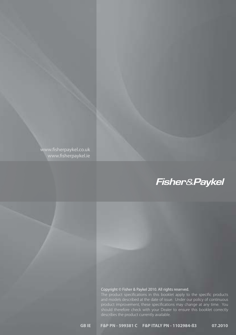 Fisher & Paykel OB60 User Manual | Page 36 / 36