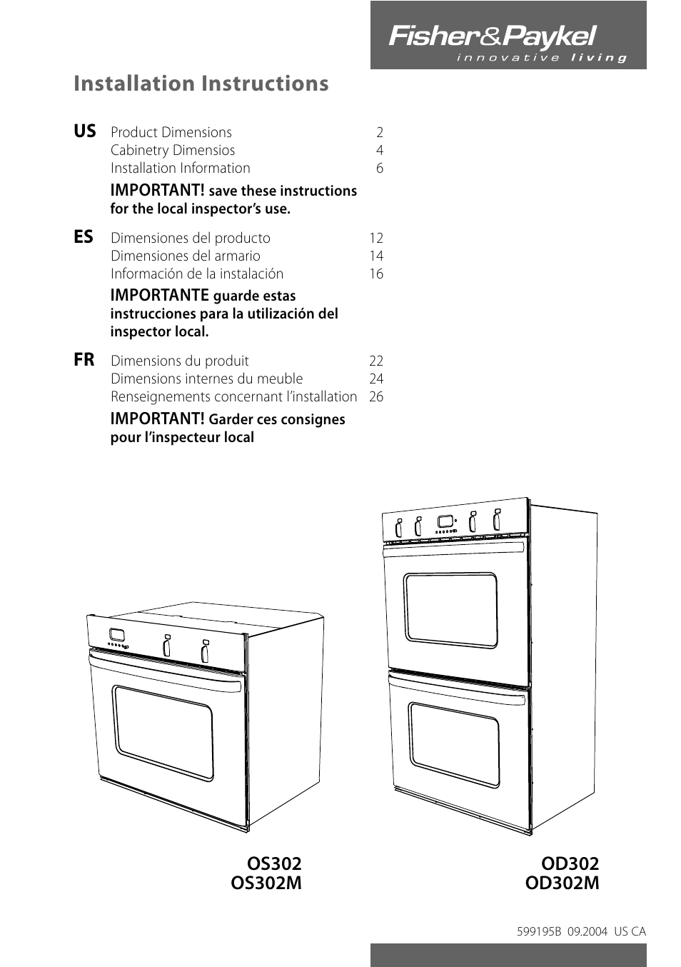 Fisher & Paykel OD302 User Manual | 32 pages