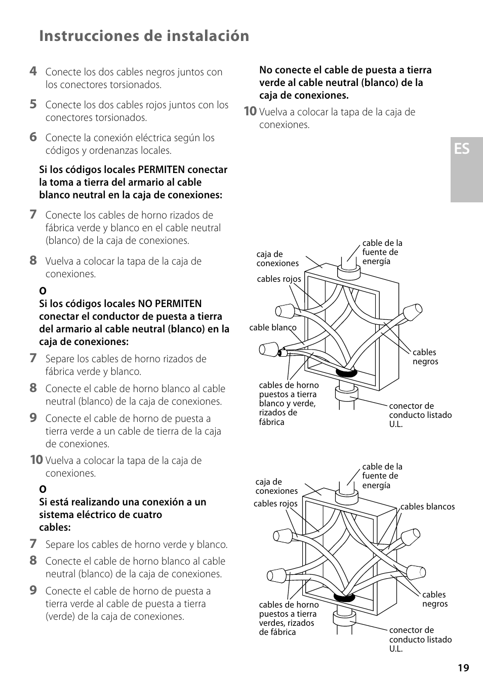 Instrucciones de instalación | Fisher & Paykel OD302 User Manual | Page 19 / 32