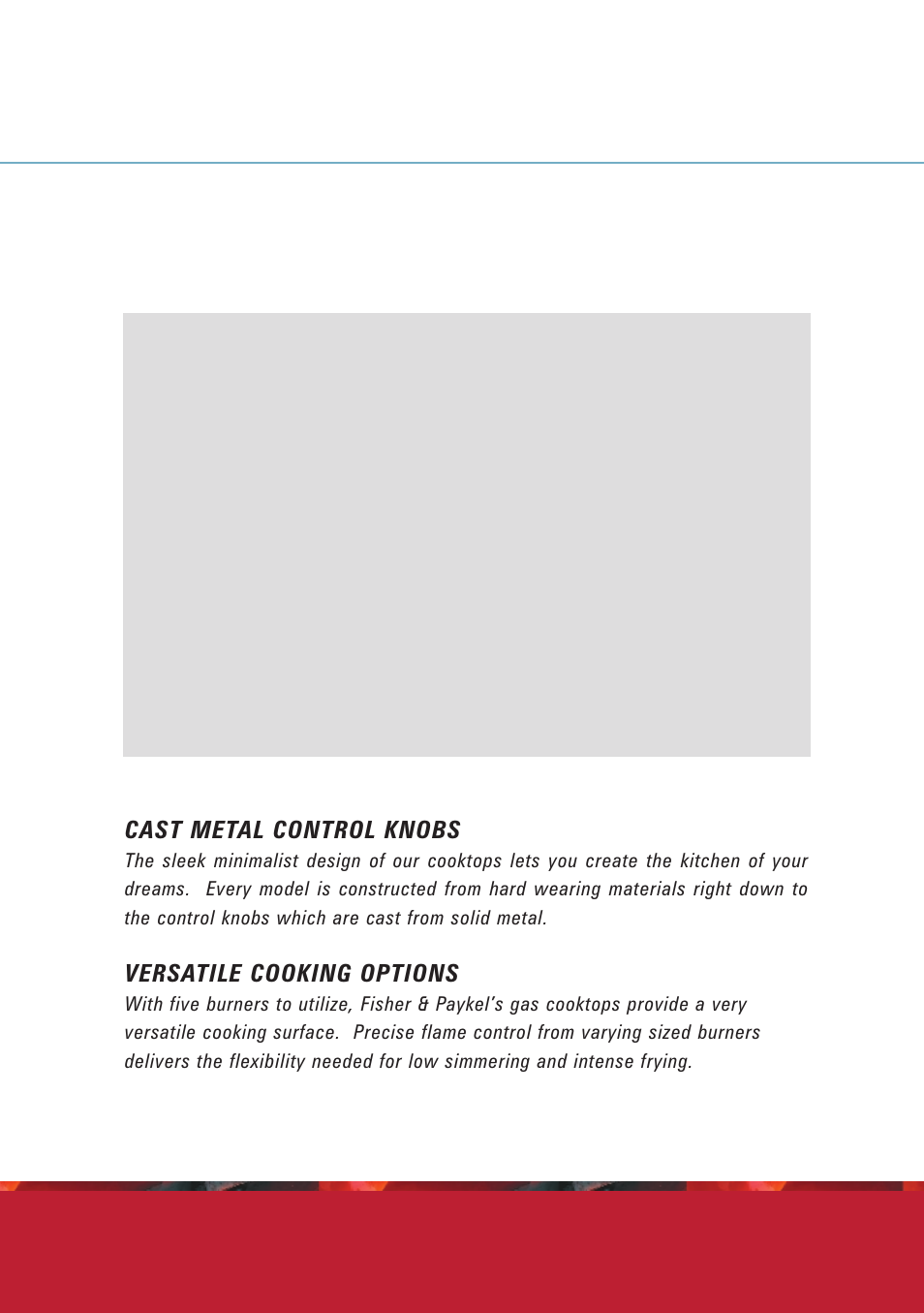 Cast metal control knobs, Versatile cooking options | Fisher & Paykel GC901M User Manual | Page 8 / 24