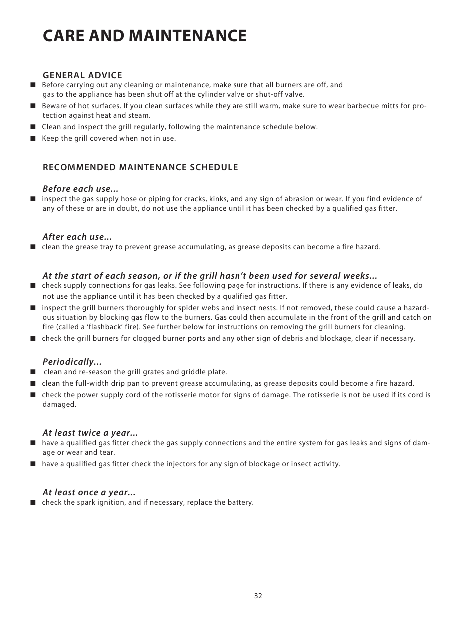 Care and maintenance | Fisher & Paykel BGB48 User Manual | Page 34 / 48