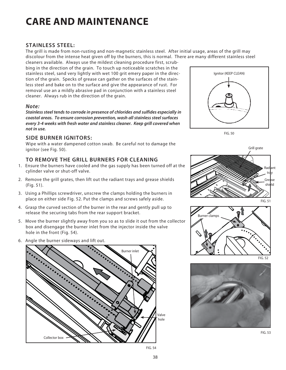 Care and maintenance | Fisher & Paykel BGB48 User Manual | Page 40 / 48