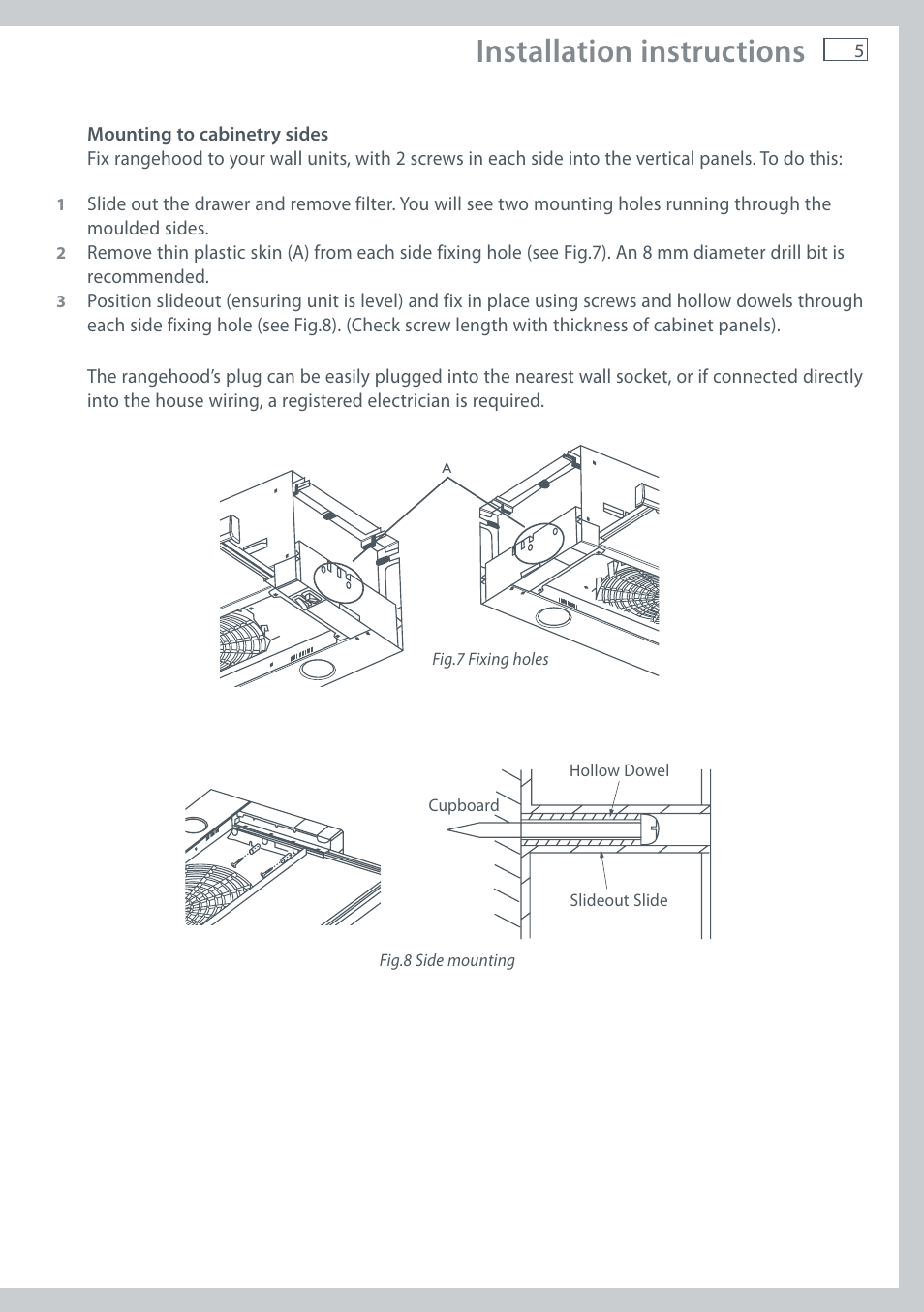 Installation instructions | Fisher & Paykel HS60CSW1 User Manual | Page 7 / 12
