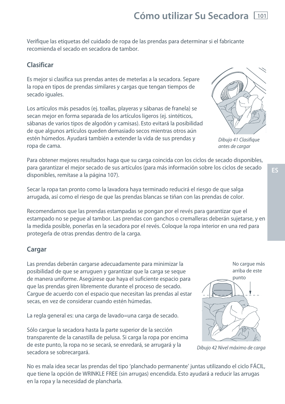 Cómo utilizar su secadora | Fisher & Paykel AeroSmart DG62T27C User Manual | Page 103 / 124