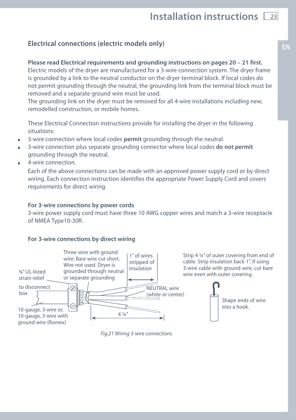 Installation instructions | Fisher & Paykel AeroSmart DG62T27C User Manual | Page 25 / 124