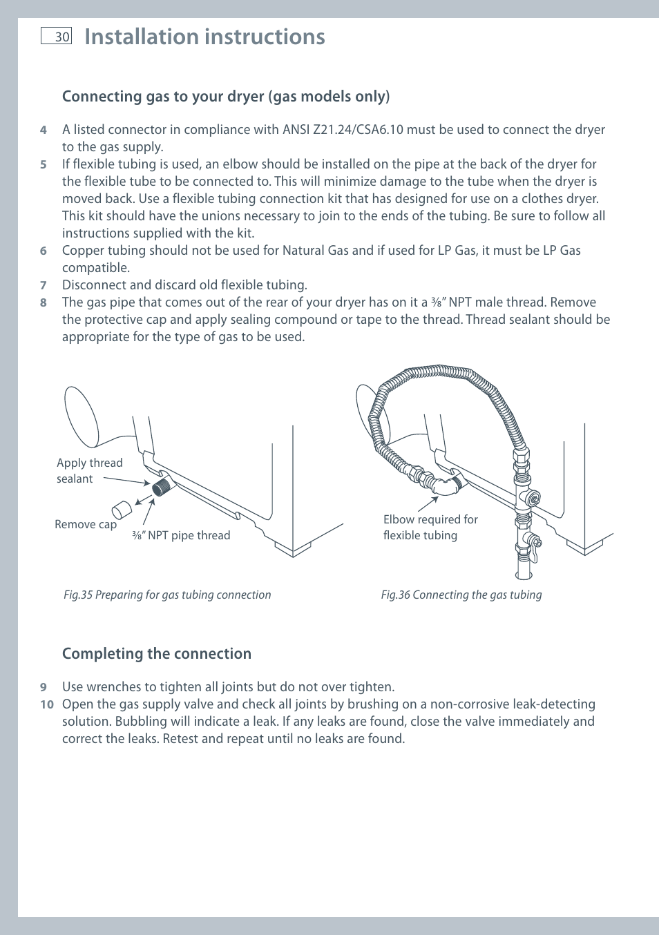 Installation instructions | Fisher & Paykel AeroSmart DG62T27C User Manual | Page 32 / 124