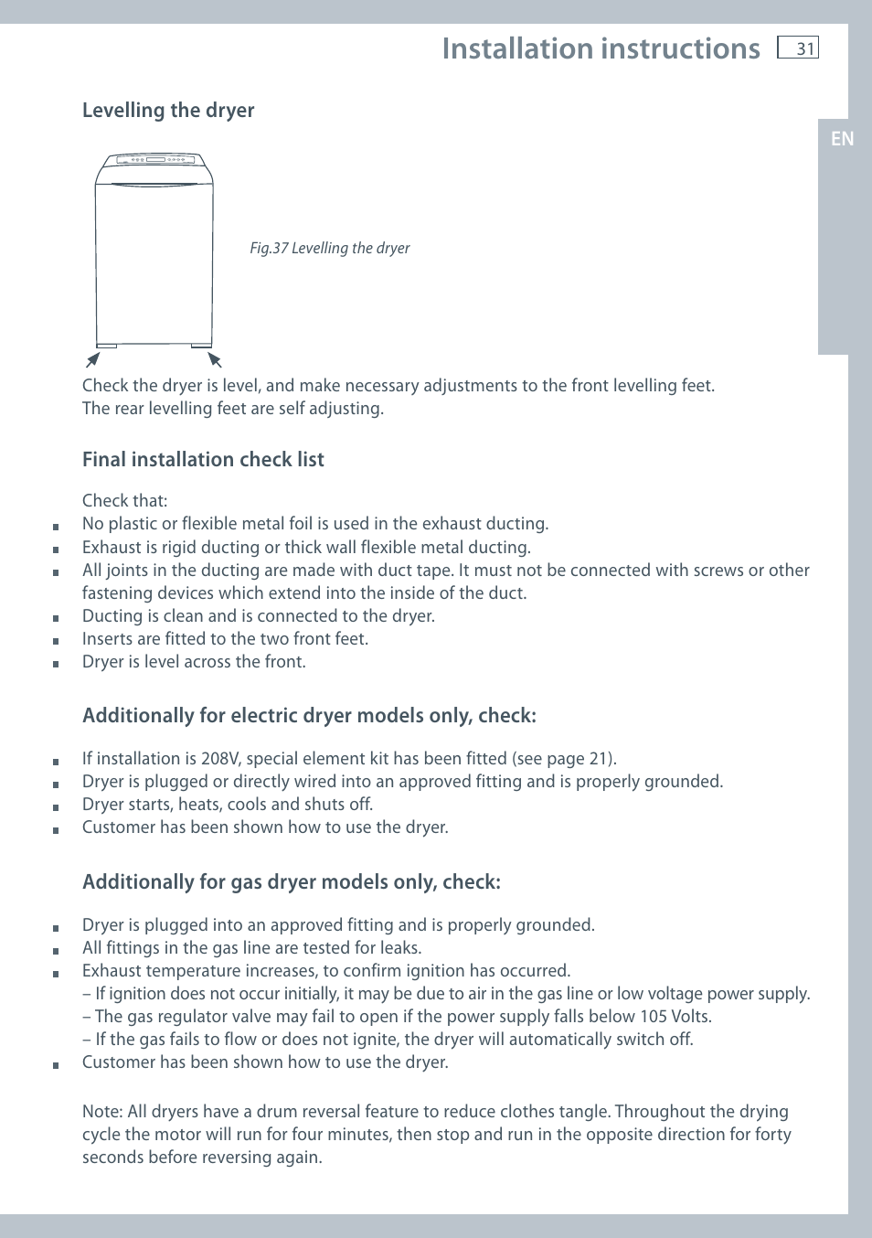 Installation instructions | Fisher & Paykel AeroSmart DG62T27C User Manual | Page 33 / 124