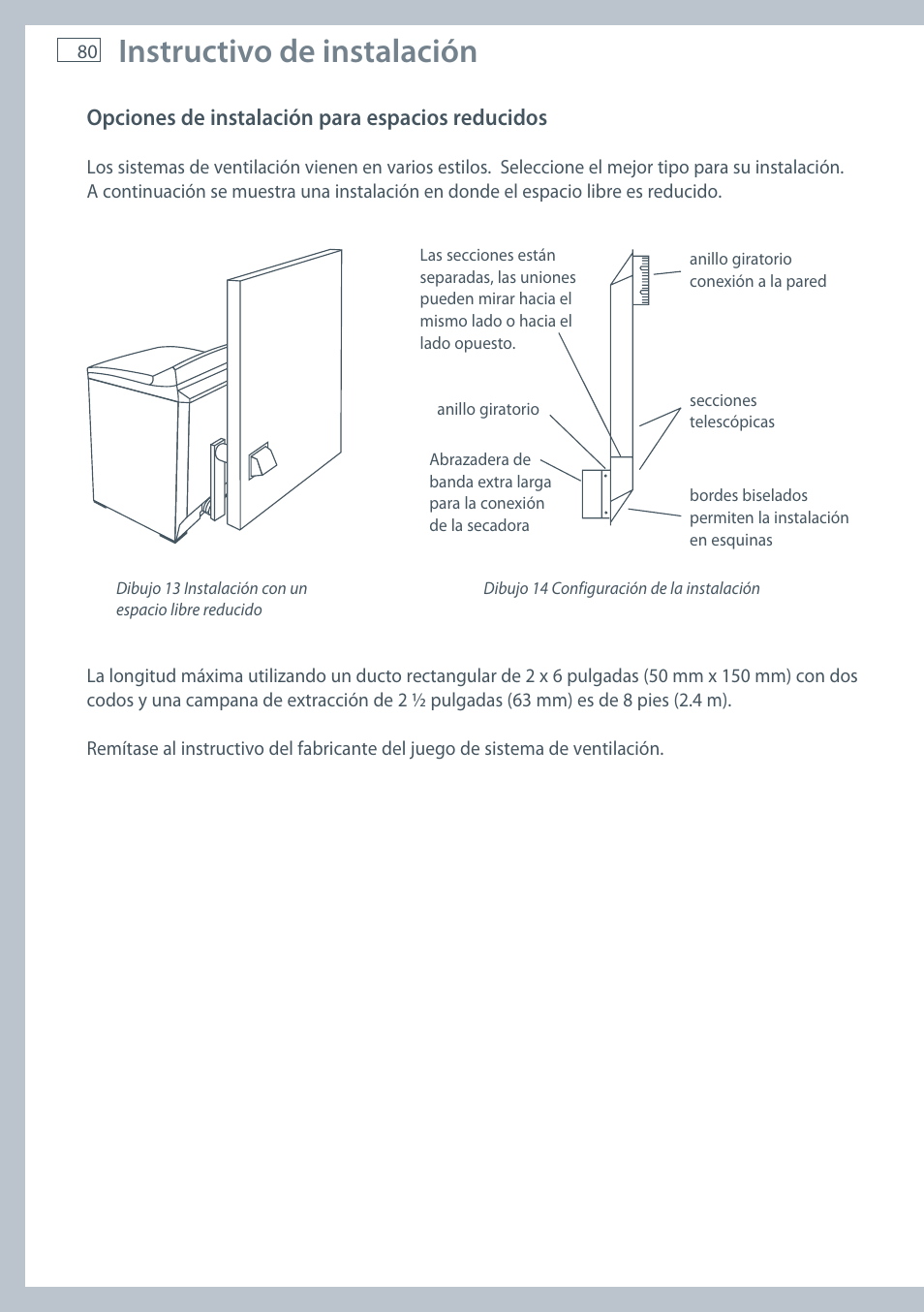 Instructivo de instalación | Fisher & Paykel AeroSmart DG62T27C User Manual | Page 82 / 124