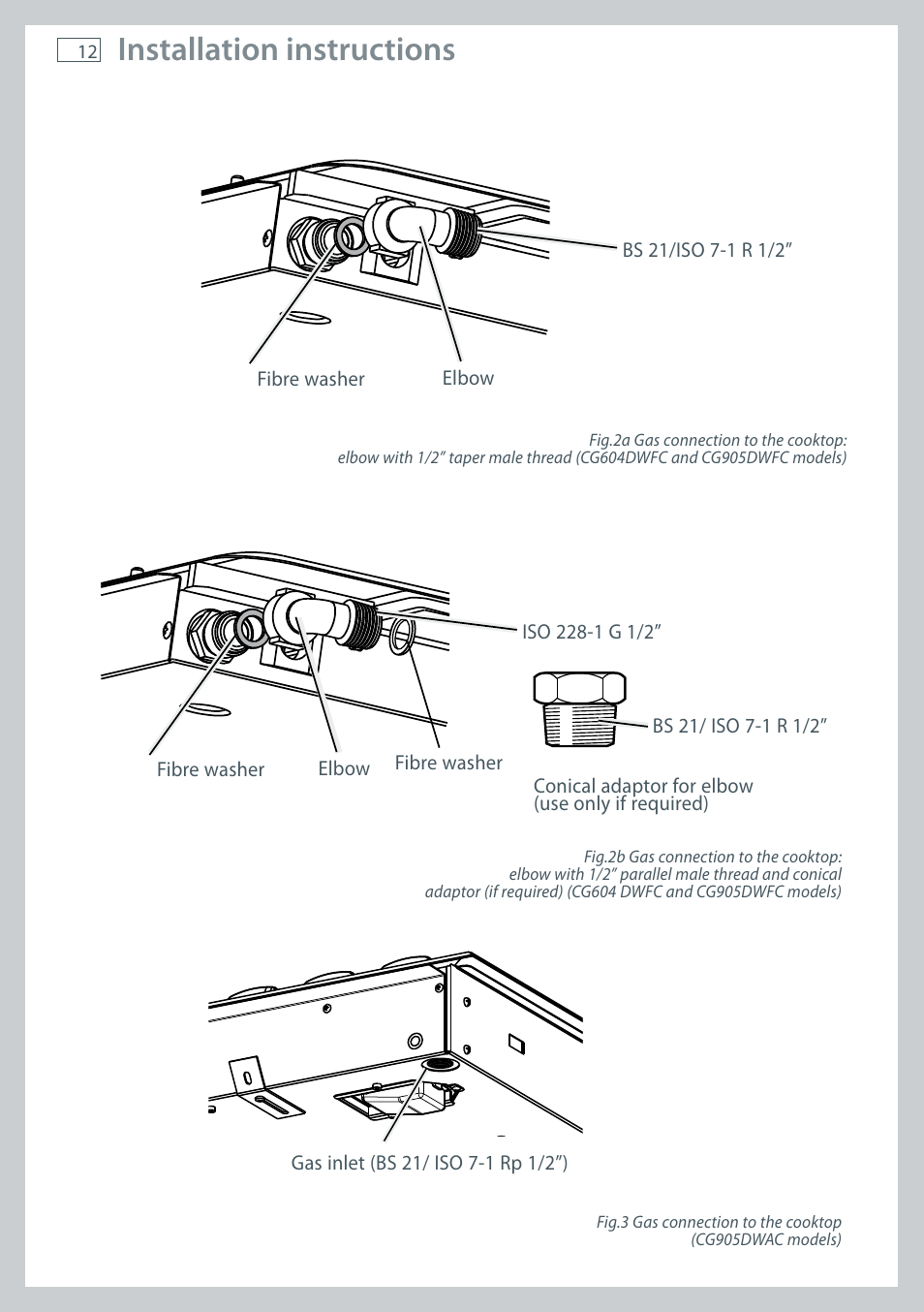 Installation instructions | Fisher & Paykel CG905 User Manual | Page 14 / 36