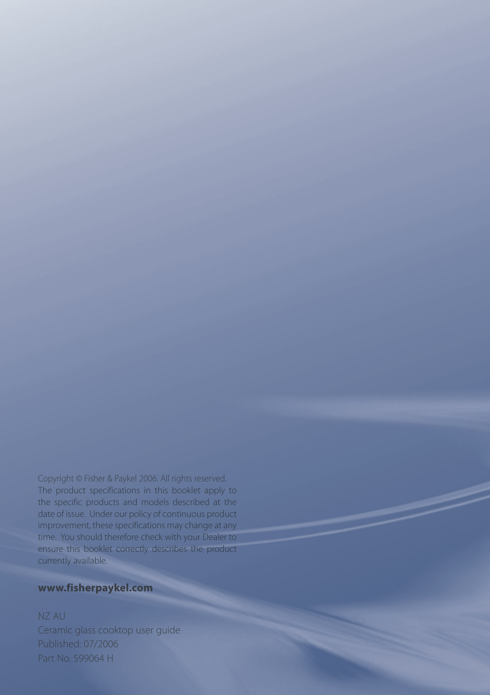 Fisher & Paykel CT280 User Manual | Page 20 / 20