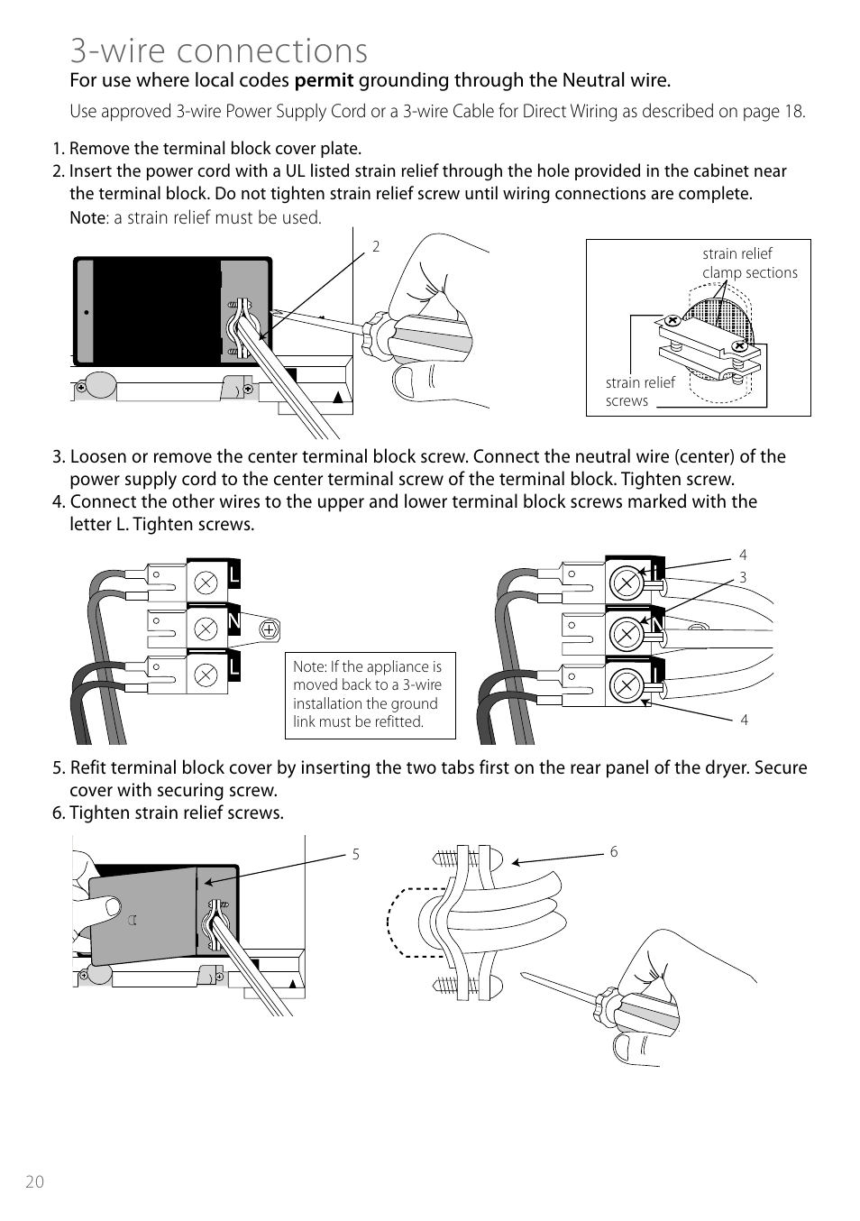 Wire connections | Fisher & Paykel Smartload DEGX1US User Manual | Page 20 / 24