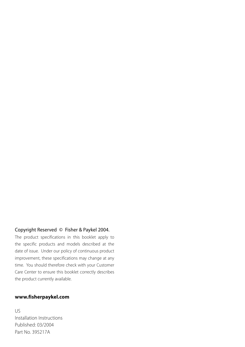 Fisher & Paykel Smartload DEGX1US User Manual | Page 24 / 24