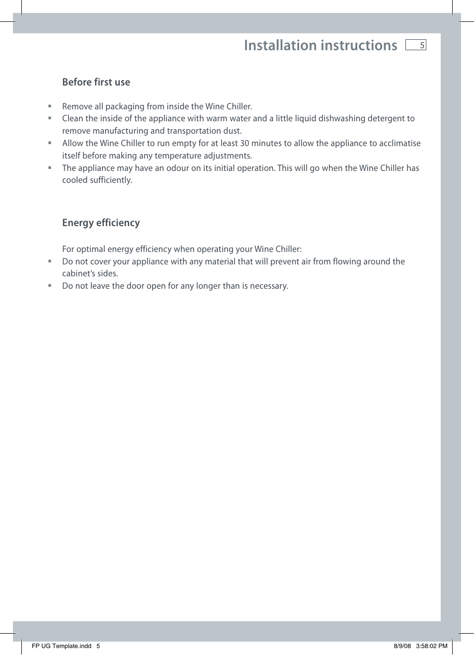 Installation instructions | Fisher & Paykel RF51RCWX1 User Manual | Page 7 / 16