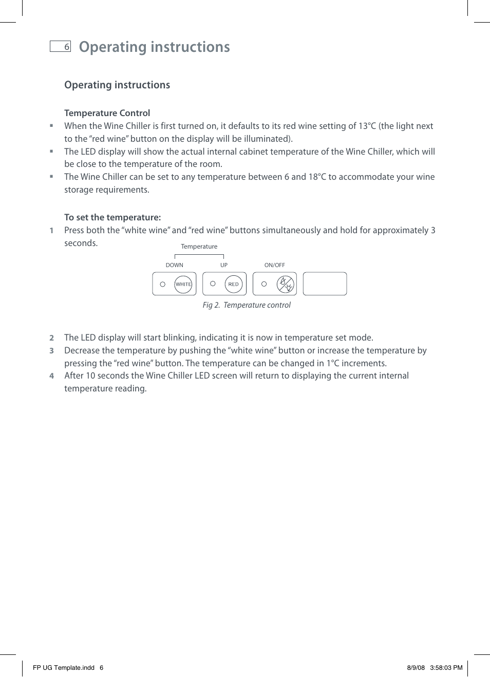 Operating instructions | Fisher & Paykel RF51RCWX1 User Manual | Page 8 / 16