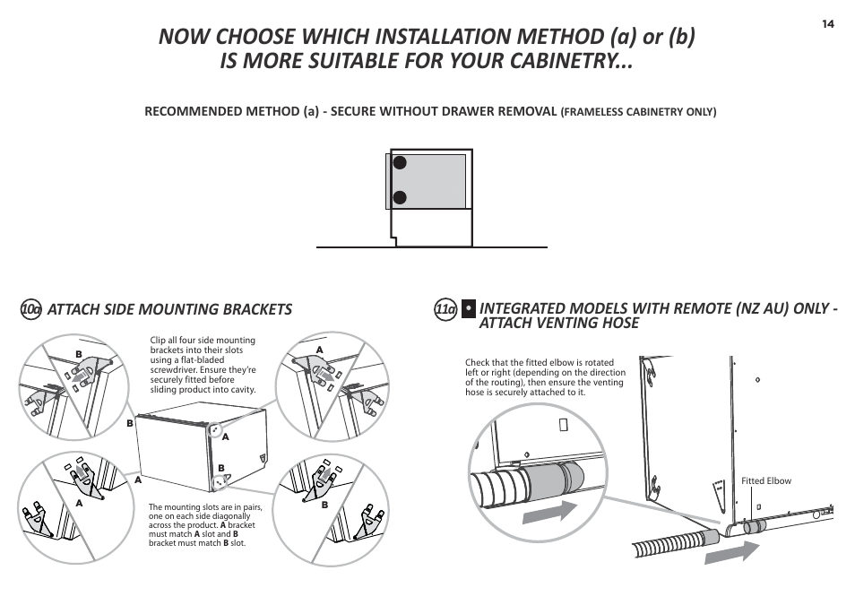 Attach side mounting brackets | Fisher & Paykel DD60S 7 User Manual | Page 14 / 23