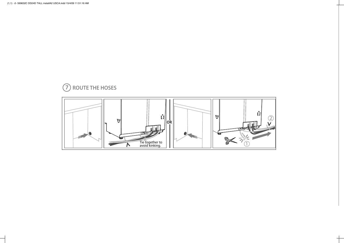 Route the hoses | Fisher & Paykel DD24DT User Manual | Page 5 / 9