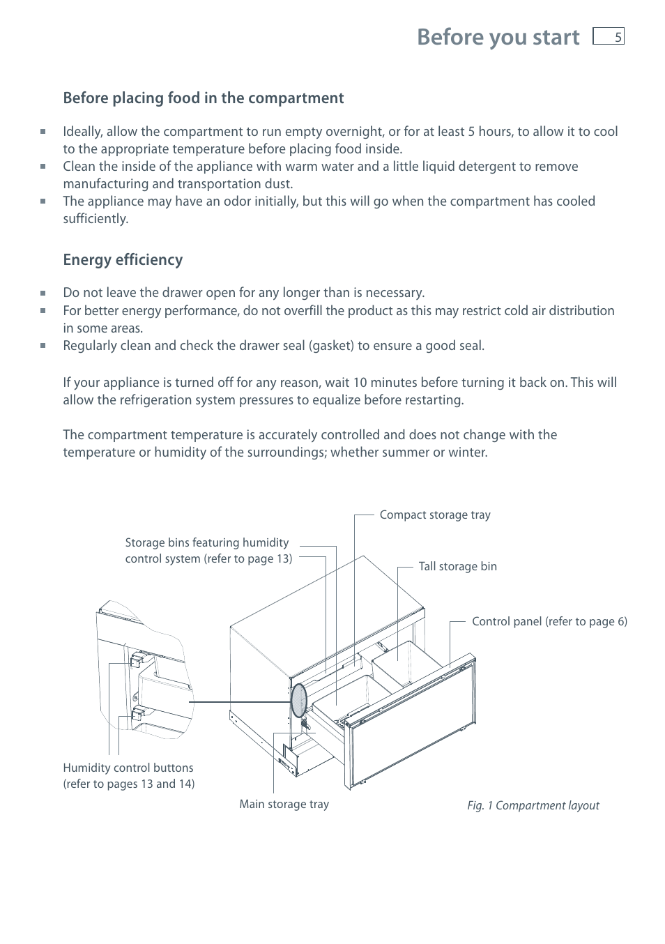 Before you start | Fisher & Paykel CoolDrawer RB36S User Manual | Page 7 / 56