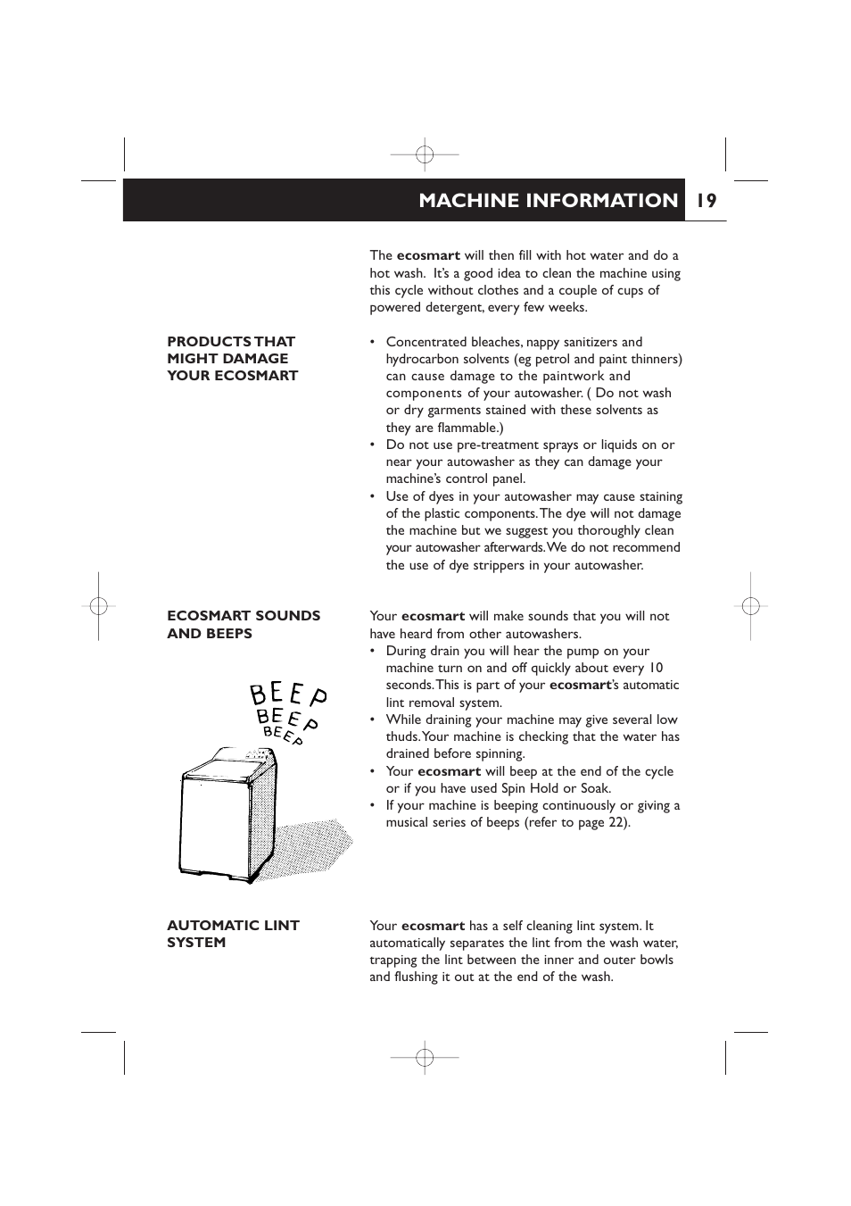 19 machine information | Fisher & Paykel 420182 User Manual | Page 21 / 36