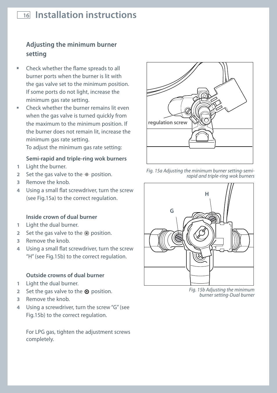 Installation instructions | Fisher & Paykel OR120 User Manual | Page 18 / 52