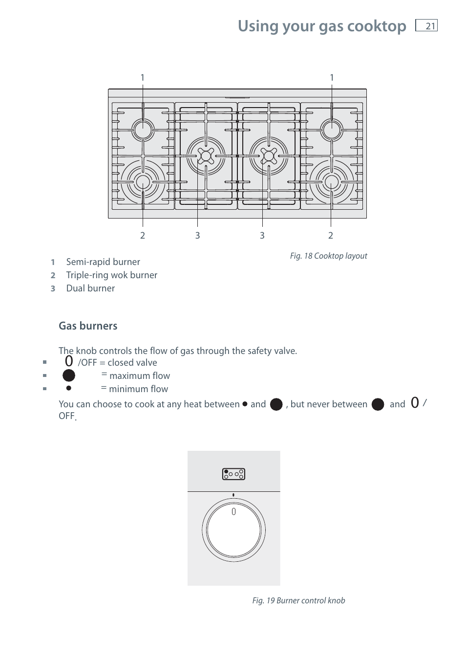 Using your gas cooktop | Fisher & Paykel OR120 User Manual | Page 23 / 52