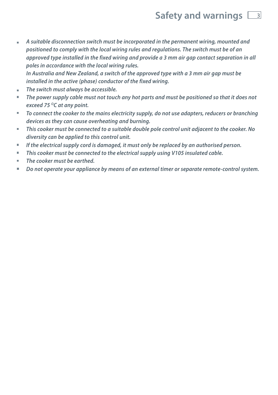 Safety and warnings | Fisher & Paykel OR120 User Manual | Page 5 / 52