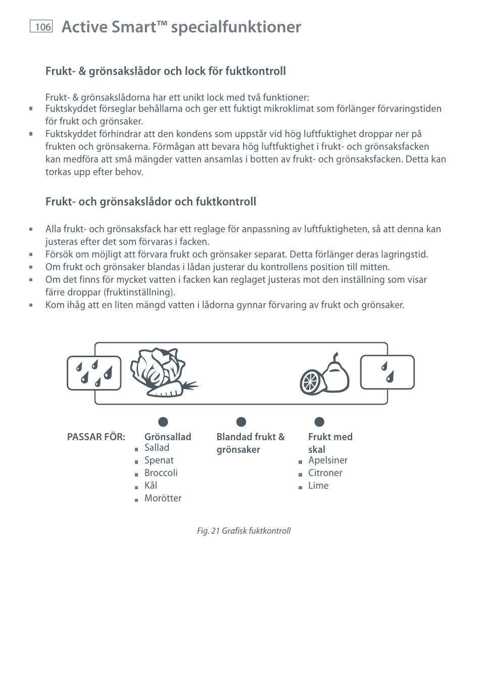 Active smart™ specialfunktioner | Fisher & Paykel E442B User Manual | Page 108 / 384