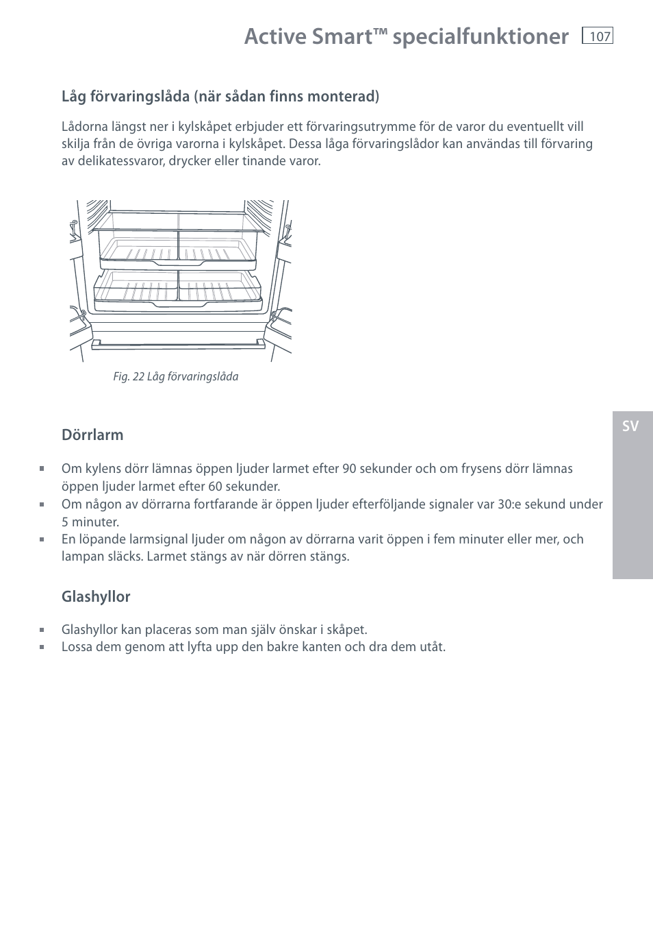Active smart™ specialfunktioner | Fisher & Paykel E442B User Manual | Page 109 / 384