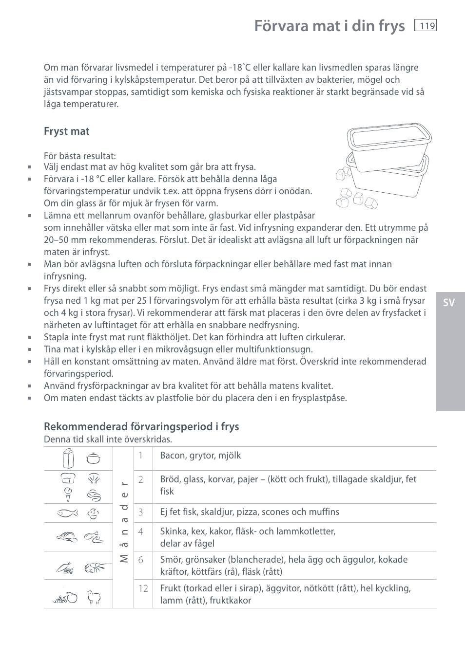 Förvara mat i din frys | Fisher & Paykel E442B User Manual | Page 121 / 384