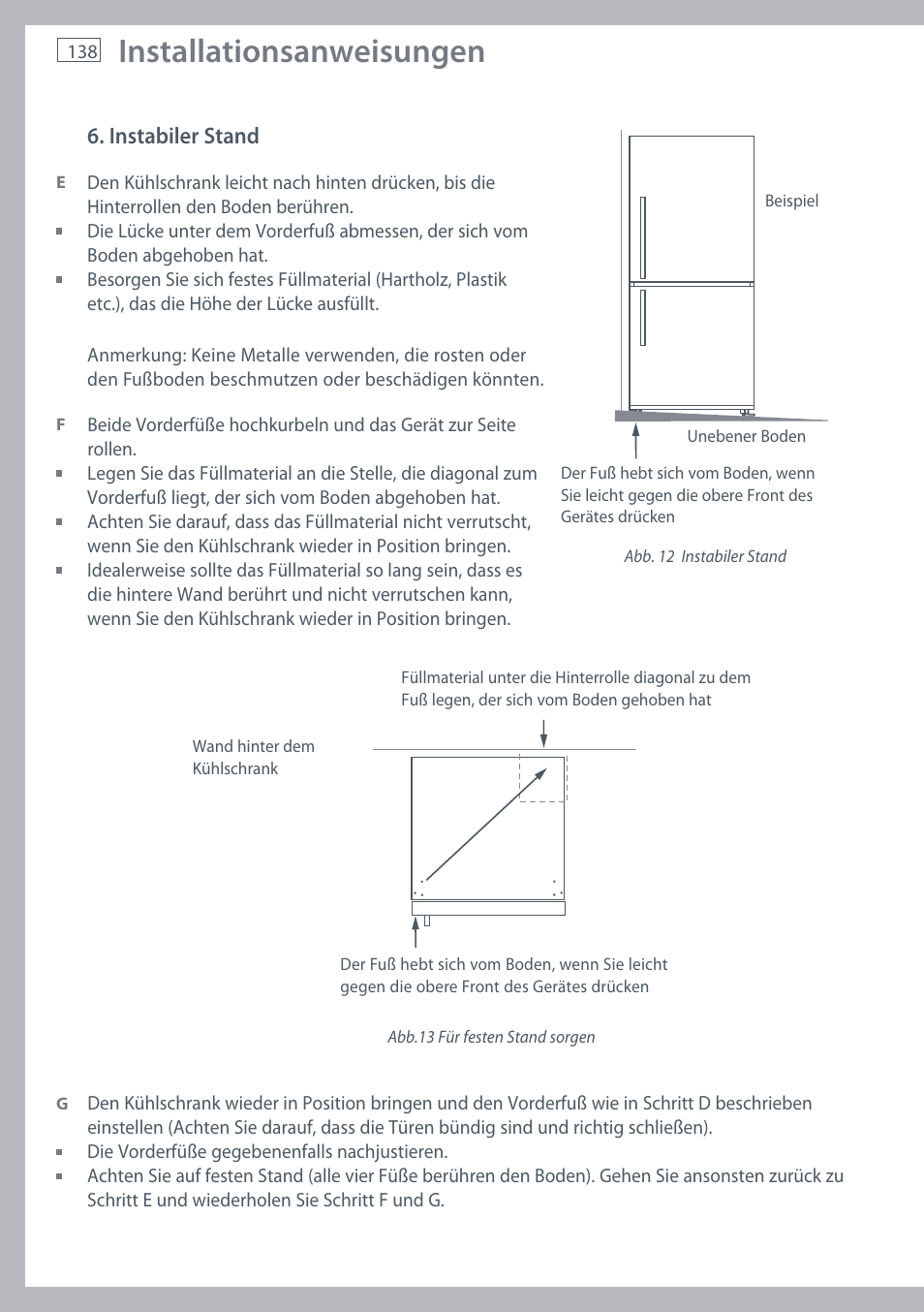 Installationsanweisungen | Fisher & Paykel E442B User Manual | Page 140 / 384