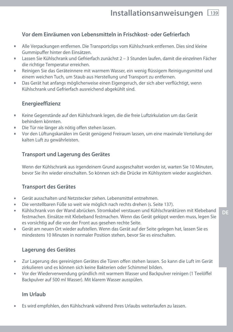 Installationsanweisungen | Fisher & Paykel E442B User Manual | Page 141 / 384