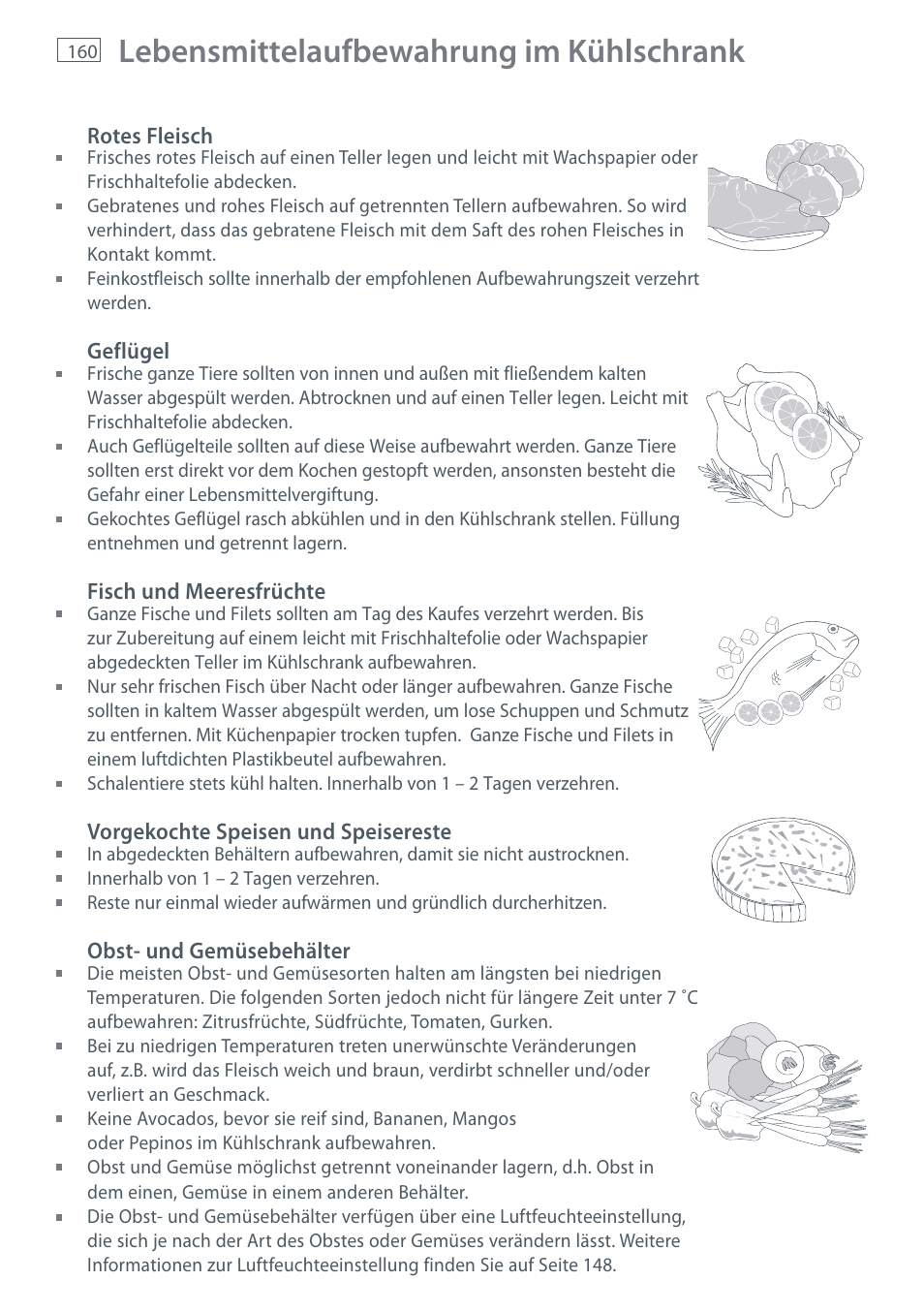 Lebensmittelaufbewahrung im kühlschrank | Fisher & Paykel E442B User Manual | Page 162 / 384
