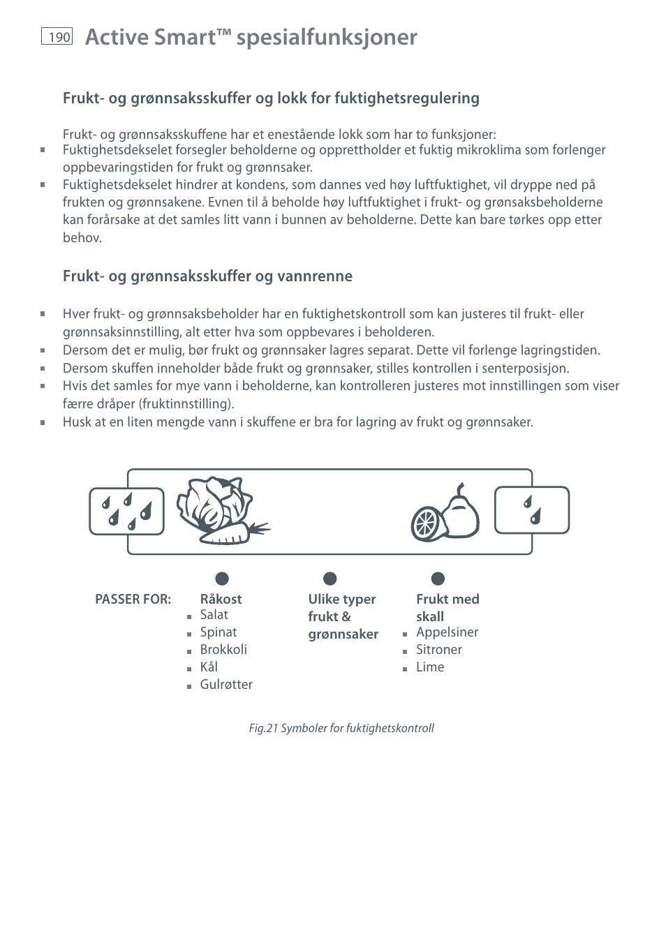 Active smart™ spesialfunksjoner | Fisher & Paykel E442B User Manual | Page 192 / 384