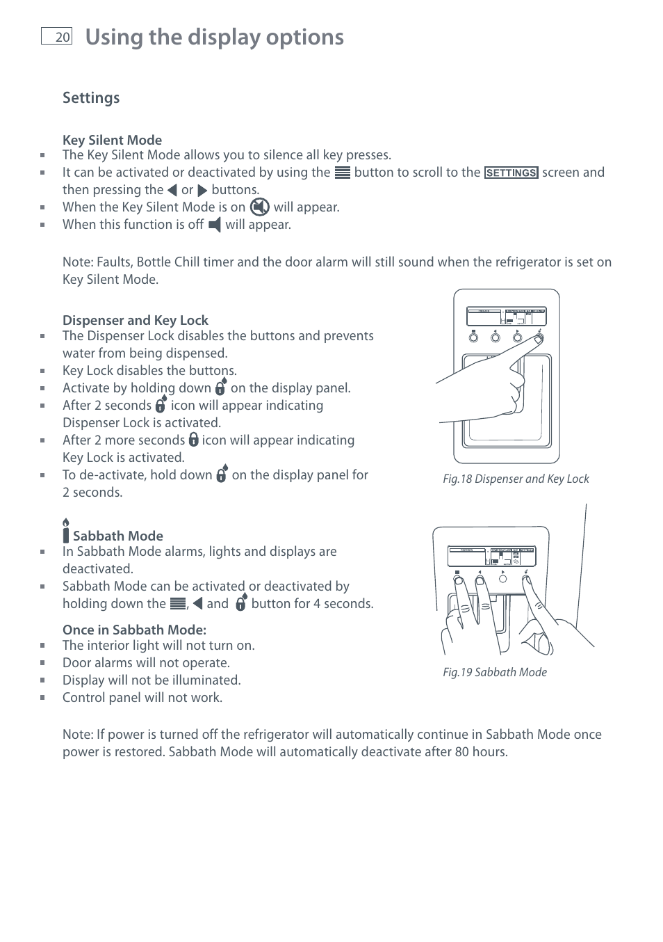 Using the display options | Fisher & Paykel E442B User Manual | Page 22 / 384