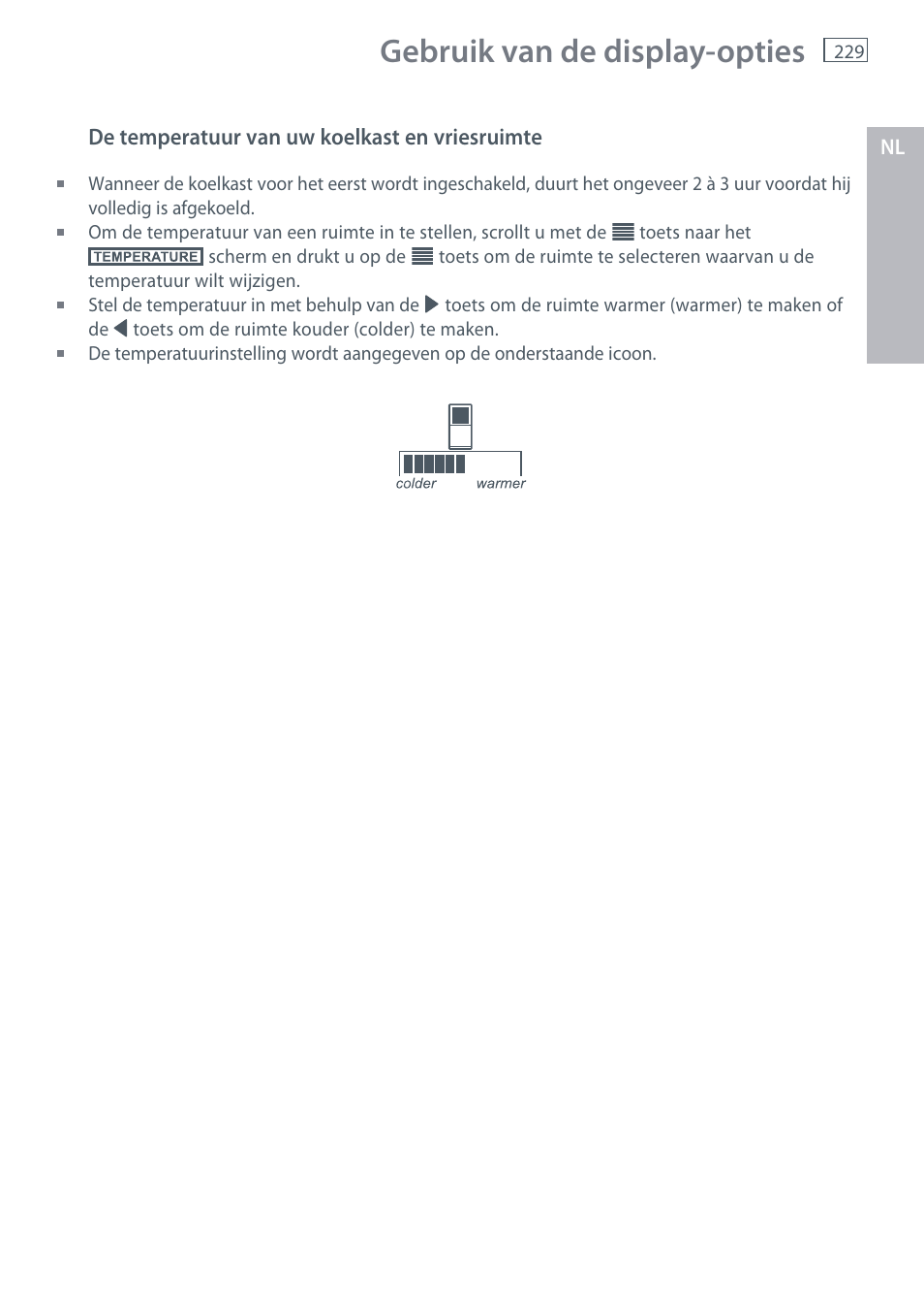 Gebruik van de display-opties | Fisher & Paykel E442B User Manual | Page 231 / 384