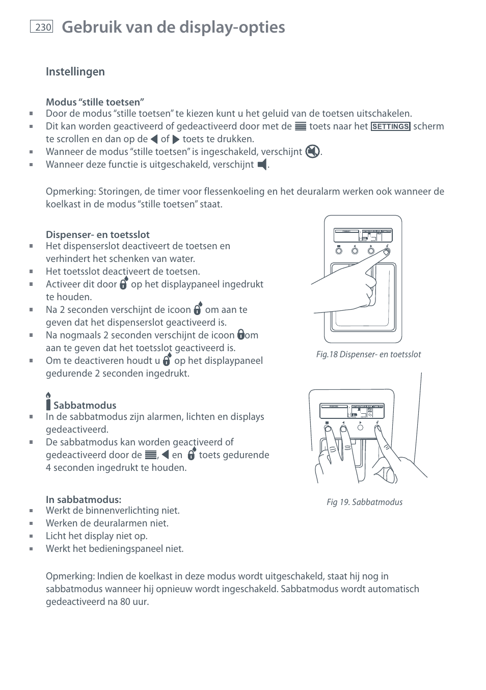 Gebruik van de display-opties | Fisher & Paykel E442B User Manual | Page 232 / 384